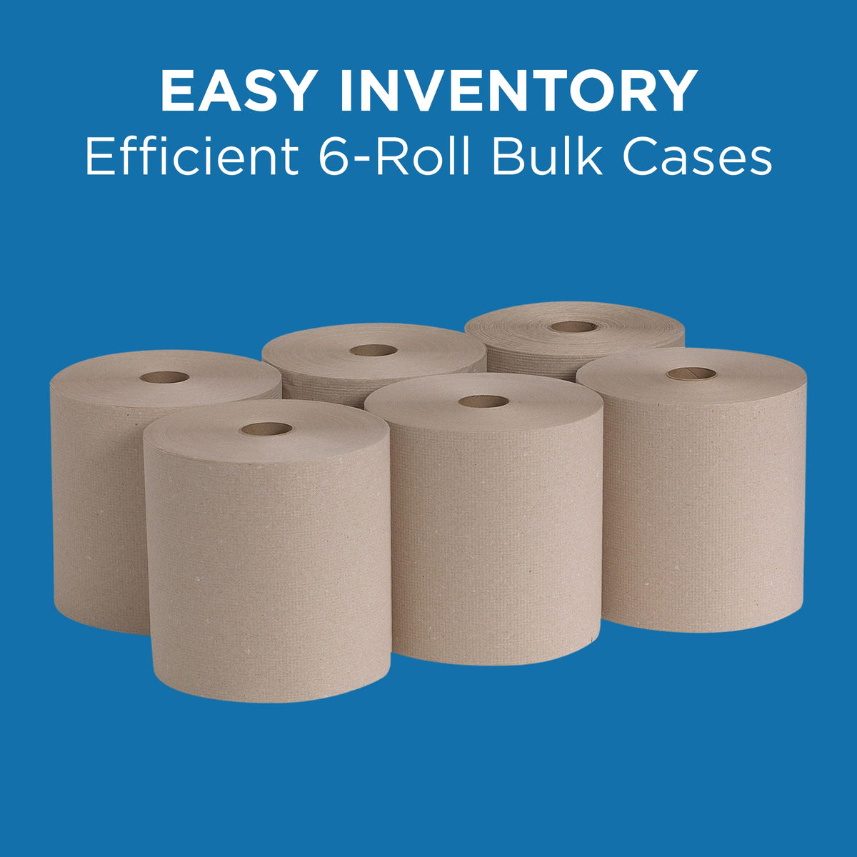 Pacific Blue Basic by Georgia-Pacific PRO Recycled Hardwound Paper Towel Rolls – Brown, 800 Feet Per Roll, 6 Rolls Per Case, 26301