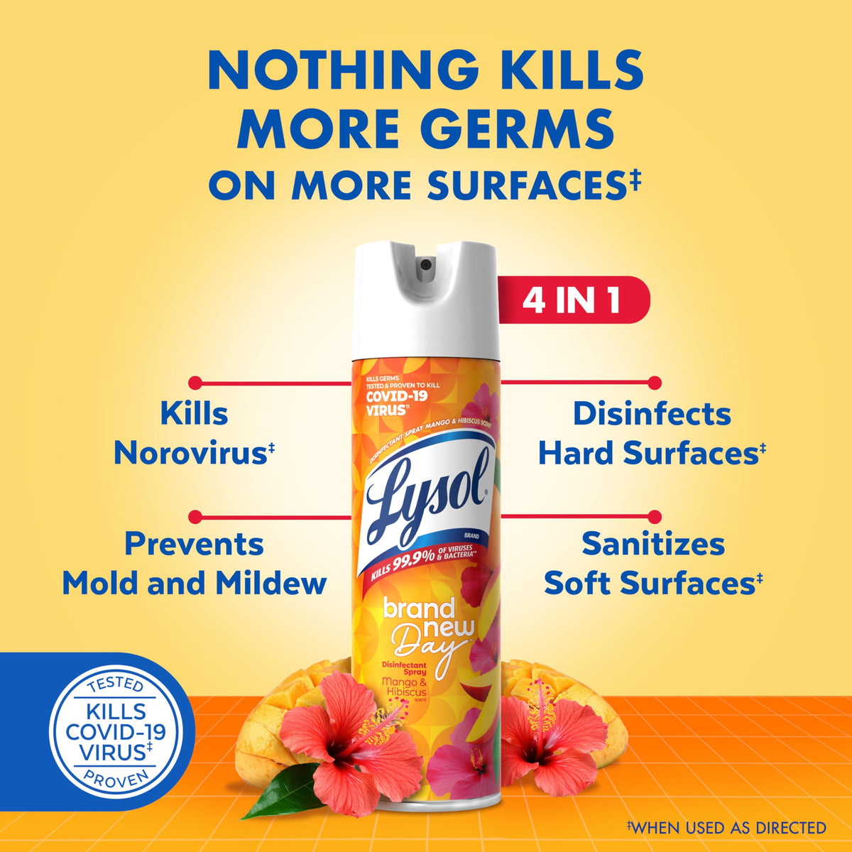 Disinfectant Spray by Lysol – 19 Fl Oz (Pack of 2), Orange, Pack of 2, Model 3283406