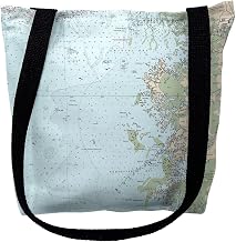 Betsy Drake TY11409CRM 16 x 16 in. Crystal River Florida Nautical Map Tote Bag - Medium