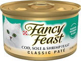 Purina Fancy Feast Cod, Sole & Shrimp Pate Wet Cat Food(Pack of 24)3oz Cans