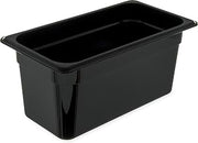 Carlisle FoodService Products Storplus Food Pan, Storage Container with Spoonable Corners for Catering, Buffets, Restaurants, Polycarbonate (Pc), 1/3 Size 6 Inches Deep, Black
