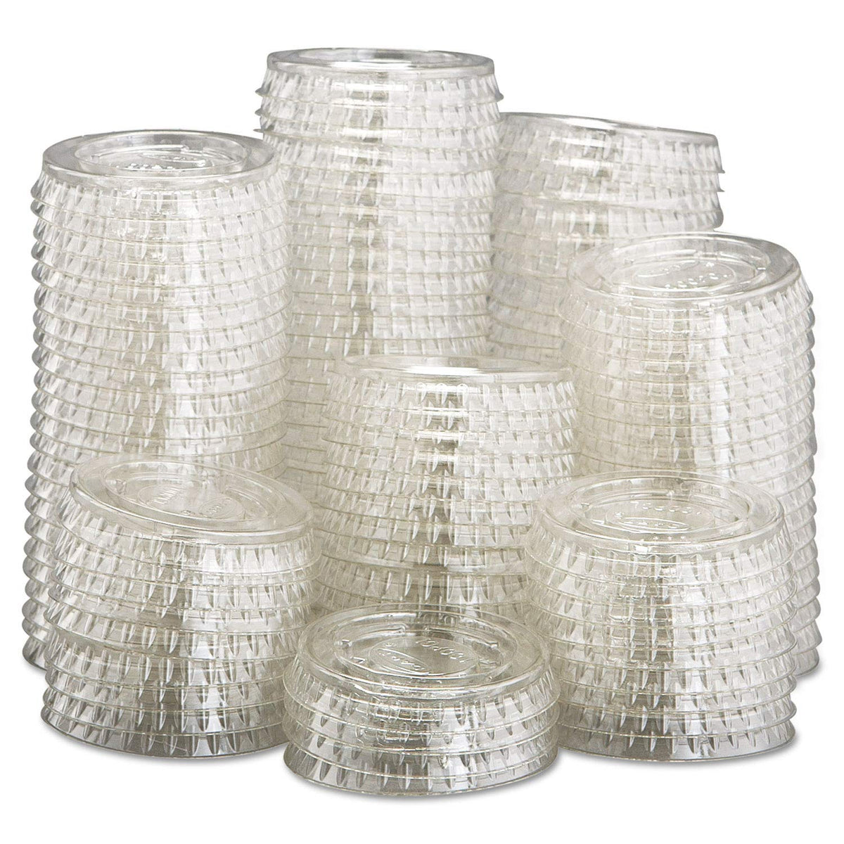 Clear Portion Container Lid - Fits 0.5-1.25 oz (Case of 2500) by SOLO – Small, 0.5 fluid_ounces, Polyethylene Terephthalate, Clear, Pack of 1000