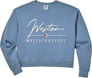 Womens Weston Massachusetts (MA) Comfort Colors Crop Sweatshirt