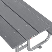 6' Rectangular Outdoor Picnic Table by Global Industrial – 74.25 inches x 30.25 inches x 18.7 inches, Recycled Plastic & Steel, Grey, Model 271670GY