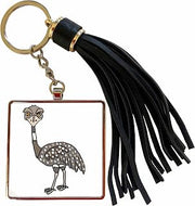 3dRose Funny Cool Camera hog Emu Bird Cartoon Tassel Key Chain