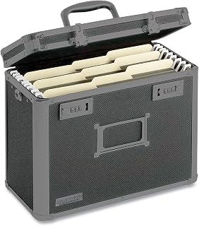 Vaultz Locking File Organizer Box with Combination Lock, 14" x 7" x 12.19", Black