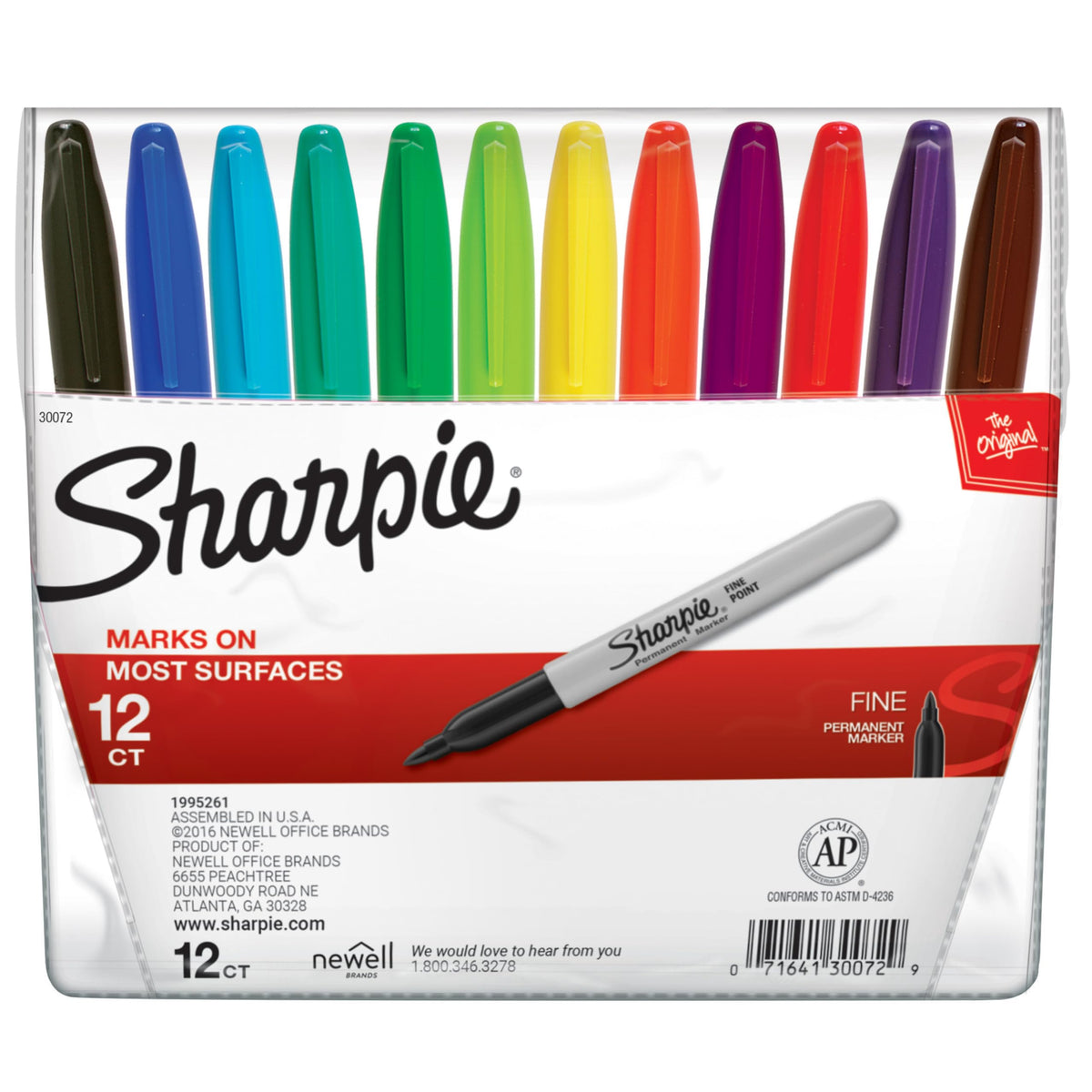 Sharpie Assorted Classic / 1 Count (Pack of 12) / Fine Permanent Markers