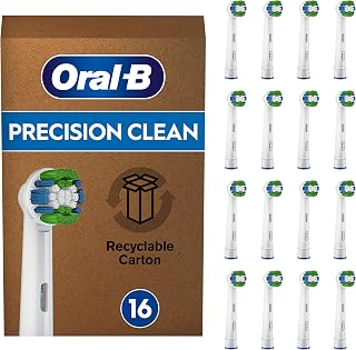 Precision Clean 16 Piece Electric Toothbrush Heads with CleanMaximiser Bristles for Optimal Teeth Care, Oral-B Toothbrushes, Mailbox Pack