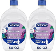 Softsoap Antibacterial Liquid Hand Soap, Kitchen and Bathroom Hand Soap, White Tea and Berry Scent, 50 fl oz Refill (Pack of 2)