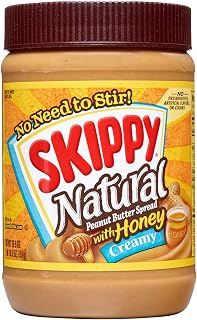 SKIPPY Natural Creamy Peanut Butter Spread with Honey, 6 g Protein Per Serving, 26.5 Ounce