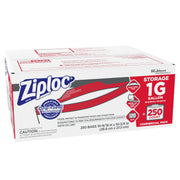 Double Zipper Storage Bags by Ziploc – One Size, 1.0 gallons, Plastic, Clear, Pack of 250
