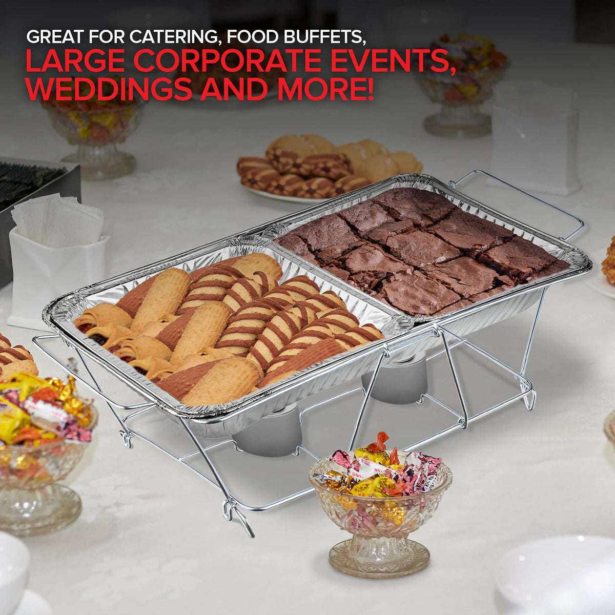 Stock Your Home Pans / Silver / 10.0 inches Chafing Dishes