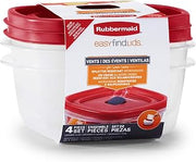 Rubbermaid Easy Find Vented Lids Food Storage Containers 5-Cup 2Pk red