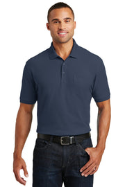 Unisex Core Classic Pique Pocket Polo by Port Authority – X-Large, Cotton, River Blue Navy, Model 1145275