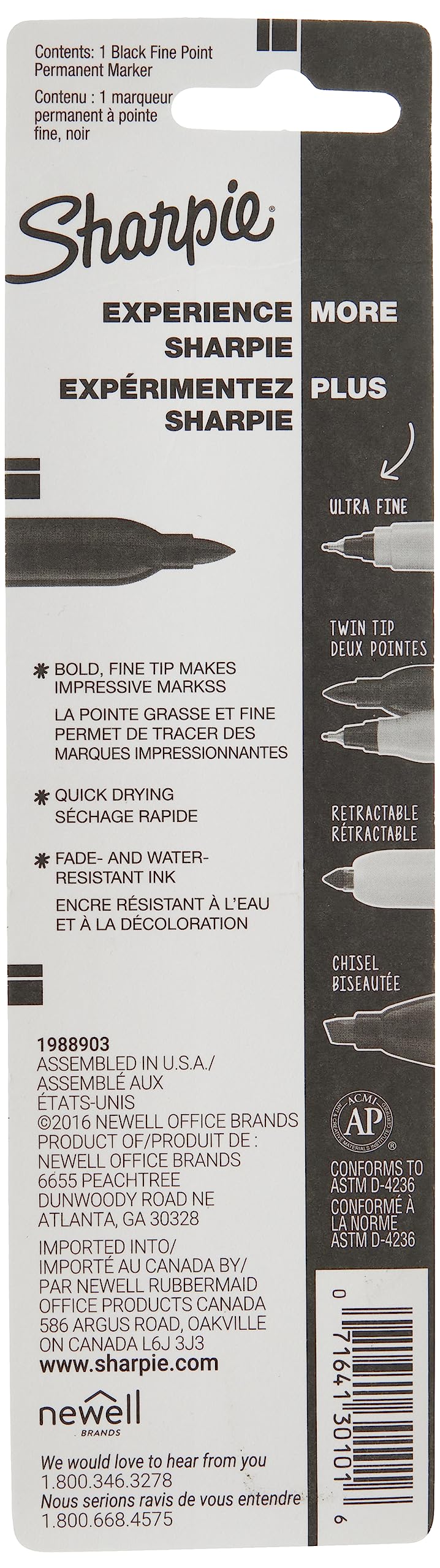 Sharpie Black / 1 Count (Pack of 5) / Permanent,Fine Permanent Markers