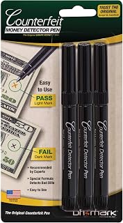 3513B Dri Mark Counterfeit Detector Pens, 3/PK, Black
