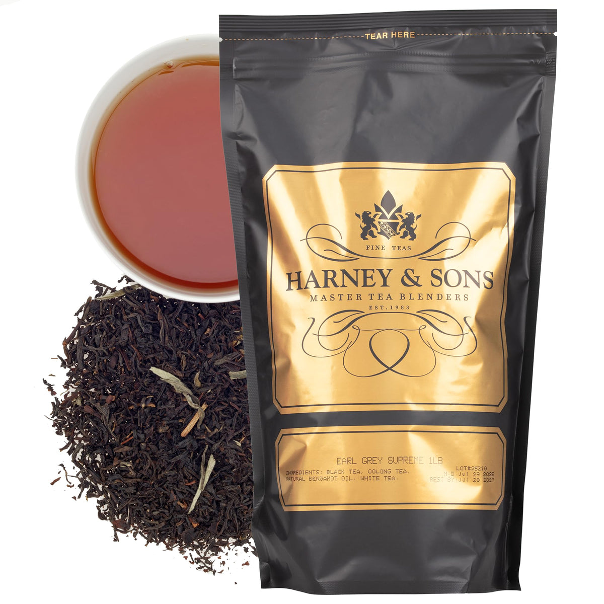 Earl Grey Supreme Tea by Harney & Sons – 16 Ounce (Pack of 1), Earl Grey, Model HRN41622