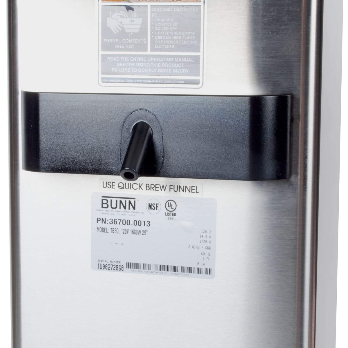 TB3Q 3-Gallon Iced Tea Brewer by Bunn – 3 Gallon, Stainless Steel, Silver, Model 36700.0013