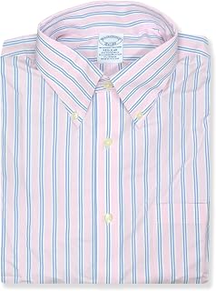 Brooks Brothers Mens Regular Fit Supima Cotton Blend Double Stripe Dress Shirt,