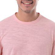 Men's Short Sleeve Slub Tee – Jersey, Coral Blush, Model WRT21950