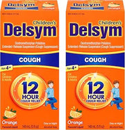 Children's Delsym 12 Hour Cough Relief Medicine Suppressing Liquid, #1 Pediatrician Recommended, Orange Flavor, 5 Oz (Pack of 2)