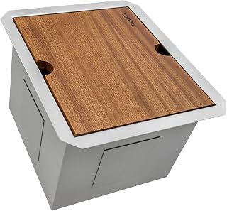 Ruvati 13-in Undermount Workstation Bar kitchen Sink with Cover - RVH8316