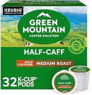 Green Mountain Coffee Roasters Half Caff, Single-Serve Keurig K-Cup Pods, Medium Roast Coffee Pods, 32 Count