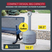 Justrite Grey / 4 Gallon / Cease-Fire Smoking Receptacles