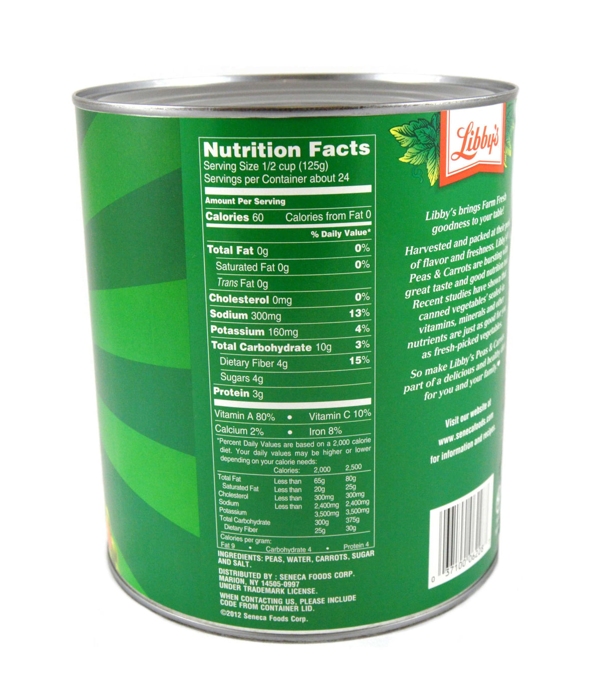 Libby Peas and Carrots - no. 10 can by Seneca Foods Corporation – 12.5 x 18.75 x 7.25 inches, Pack of 6