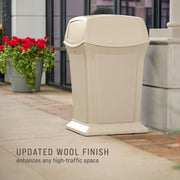 Rubbermaid Commercial Products Beige / 45 Gallon / With Doors Kitchen Trash Cans