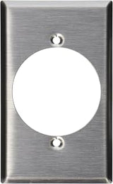 Leviton 1-Gang Flush Mount 2.15-Inch Diameter, Device Receptacle Wallplate, Device Mount, 84028, Stainless Steel