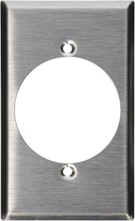 Leviton 1-Gang Flush Mount 2.15-Inch Diameter, Device Receptacle Wallplate, Device Mount, 84028, Stainless Steel