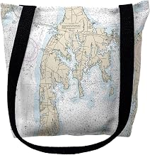 Betsy Drake TY12270KIM 16 x 16 in. Kent Island II Maryland Nautical Map Tote Bag - Medium