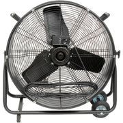 24" Diameter Portable Tilt Drum Blower Fan by Global Industrial – 13.25"L x 30"W x 30.5"H, Alloy Steel, Black, Model MI0820R
