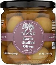Divina Garlic Stuffed Olives, 7.8 Oz. (Case of 6)