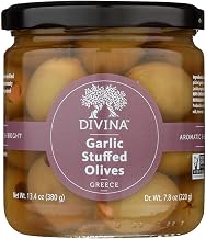 Divina Garlic Stuffed Olives, 7.8 Oz. (Case of 6)