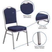 Hercules Crown Back Stackable Banquet Chair by Flash Furniture – Set of 4, Terylene, Oriented Strand Board, Plastic, Foam, Metal, Fabric, Model 4-FD-C01-S-2-GG