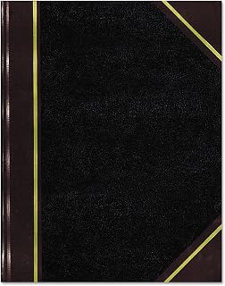 Rediform National 56231 Texthide Record Book Black/Burgundy 300 Green Pages 10 3/8 x 8 3/8