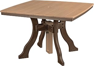 American Furniture Classics Model 44S-D-CTB Dining Height Square Table in Cedar with a Tudor Brown Base, Made in The USA