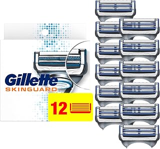 Gillette SkinGuard Men's Razor Blade Refill for Sensitive Skin, Designed for Sensitive Skin, 12 Blade Refills