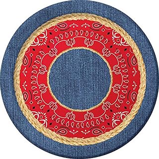 Creative Converting 8 Count Bandanarama Paper Lunch Plates, 7", Red