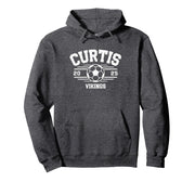 Curtis Vikings Soccer Ball 2025 HS Pullover Hoodie by Curtis Vikings Official High School Gear – Polyester, Blue, Model J3BR8CC0H8T