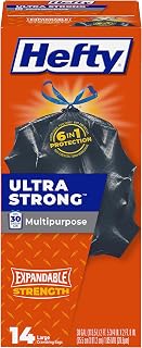 Hefty Ultra Strong 30 Gallon Trash Bags, Black, Unscented, 14ct