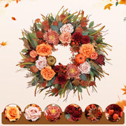 Hey Beky Autumn Wreath, 26 Inch Diameter, Pink Harvest