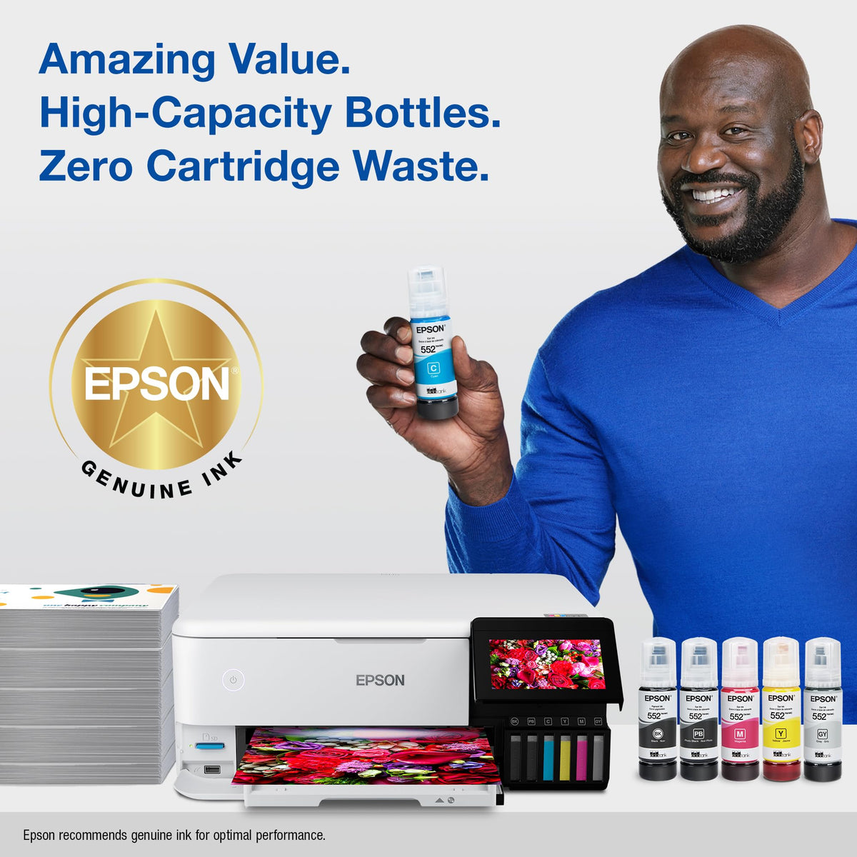 552 EcoTank Ink Ultra-high Capacity Bottle Yellow () Works with ET by Epson – Standard, Yellow, Model T552420-S
