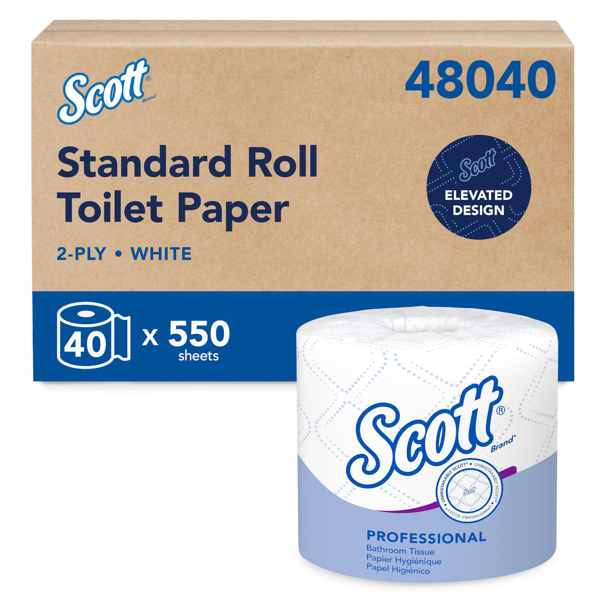 Scott Professional White / 550 Sheet (Pack of 40) / 40 Rolls Paper & Plastic