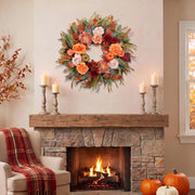 Hey Beky Autumn Wreath, 26 Inch Diameter, Pink Harvest