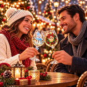 EuftEale Christmas Wine Glasses, 15 Ounces, Set of 6