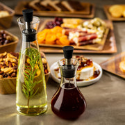 10 Oz. Oil & Vinegar Bottle by Tablecraft – Medium, Glass (te), Silver, Model 13006