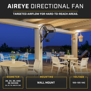 AirEye 36" Swivel Mount Fan by Big Ass Fans – 36", Alloy Steel, Black/Yellow, Model 67e1d478-a74f-4ad1-bf58-d331c1635b4c